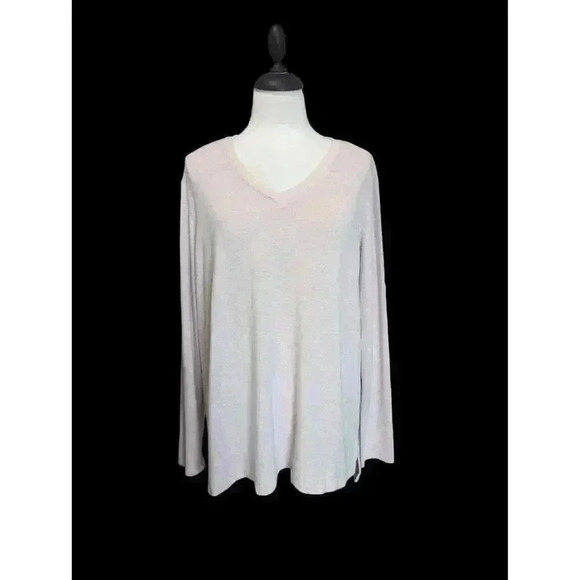 Matty M Pale Pink Super Soft long Sleeve V-Neck Top Size XXL - Picture 1 of 6
